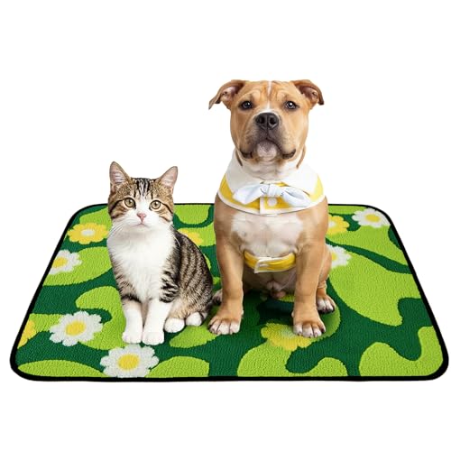 Qeils Reusable Puppy Pads for Small Dogs, Washable Pee Pads with Non-Slip , Absorbent Leakproof Mat for Crates, Playpens, Pet Beds & Whelping, Indoor Potty Training Grass Green, 30"x34", 4 Pack - size: 30"x34"(Pack of 4)