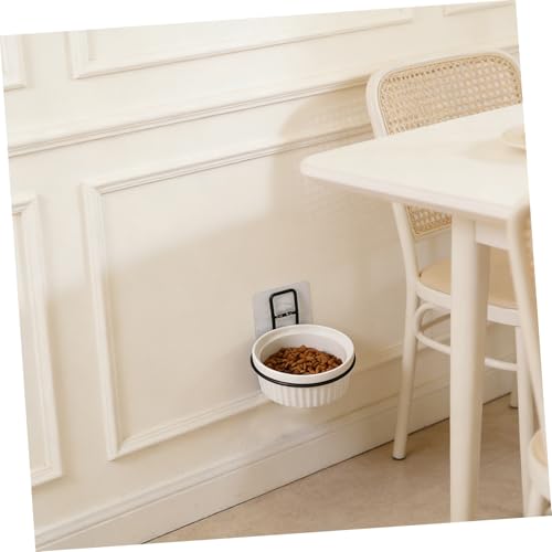 SHINEOFI Wall-Mounted Pet Bowl Holder Iron Feeding Shelf Convenient Raised Feeder Mount for Cats and Dogs Household Feeding Station