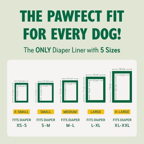 PAWPANG Dog Diaper Liners, Booster Pads for Male & Female Dogs, 55ct, XL | Helps Reduce Laundry - color: Standard Pack, size: X-Large (55 Pads)