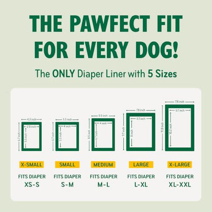 PAWPANG Dog Diaper Liners, Booster Pads for Male & Female Dogs, 100ct, S | Extra Leak Protection - color: Standard Pack, size: Small (100 Pads)