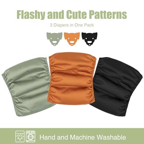 Wegreeco Washable Male Dog Diapers (Pack of 3) - Washable Male Dog Belly Wrap (X-Small) - color: Black, Gray, Coffee, size: X-Small (Pack of 3)