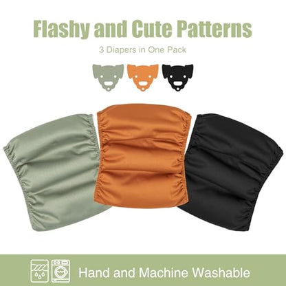 Wegreeco Washable Male Dog Diapers (Pack of 3) - Washable Male Dog Belly Wrap (Small) - color: Black, Gray, Coffee, size: Small (Pack of 3)