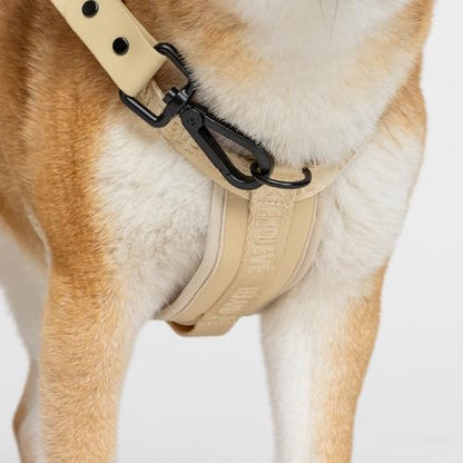 Fei & Eve Moxie Dog Harness for Small & Medium Dogs, Champagne, M | Lightweight Design, 3-Point No-Pull Control, Quick Release Metal Buckle - color: Champagne, size: M