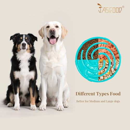 JASGOOD Slow Feeder Dogs Bowl for Large Medium Dogs,Anti-Gulping Pet Slower Food Feeding Bowls Stop Bloat,Preventing Choking - color: B-Sky Blue