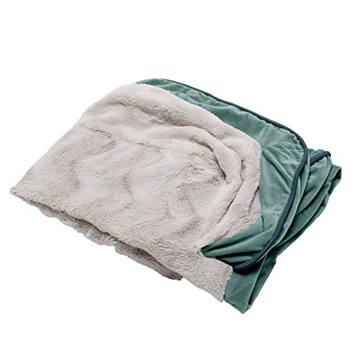Furhaven Replacement Dog Bed Cover Perfect Comfort Plush & Velvet Waves Sofa-Style, Machine Washable - Celadon Green, Medium - color: Celadon Green, size: Medium