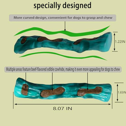 Dog Bones Chew Toys for Aggressive Chewers, 6 Pack Real Beef Flavor,Indestructible Dog Teething Chew Toys for Large/Medium/Small Breed,Tough Toy with Durable Nylon - size: ST beef Flavor 6 PCS