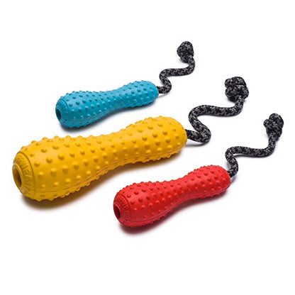 Ruffwear, Gourdo Natural Rubber Throw Toy for Dogs with Rope Handle, Sockeye Red, Small - color: Sockeye Red, size: Small