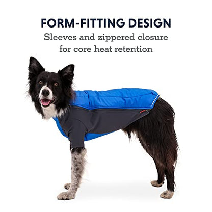 Ruffwear, Powder Hound Dog Winter Jacket, Insulated Softshell Coat with StormSleeve Stretch, Weather-Resistant Shell, Reflective Trim & Light Loop, Cold-Weather Adventures, Blue Pool, Small - color: Blue Pool, size: Small
