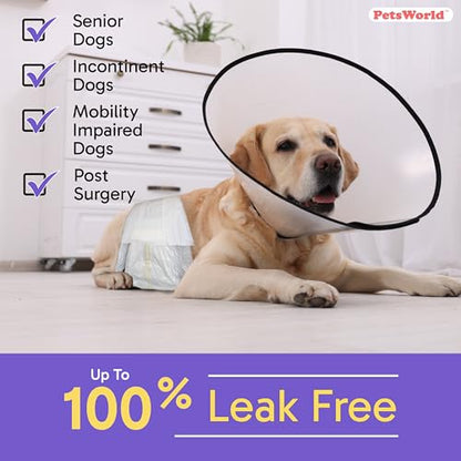 PetsWorld Dog Diapers Male X-Small - 50 Count Disposable - Super Absorbent, Fur-Friendly Belly Bands with Wetness Indicator - Adjustable Dog Wraps for Incontinence & Training (Waist 8.5-10.5 in) - size: X-Small