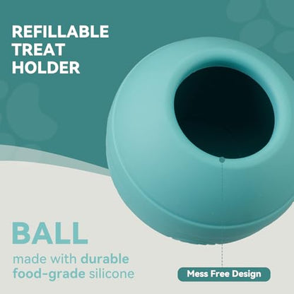 Long-Lasting Interactive Dog Lick Toy, Stuffable Dog Enrichment to Keep Dogs Busy, Wobbly Treat Dispensing Freezable Chew Toys, Food-Grade Safe (Teal Blue,S) - color: Teal Blue, size: S