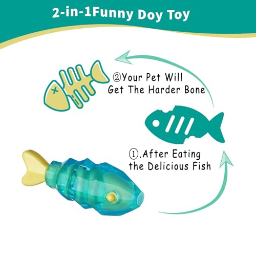 MewaJump Dog Chew Toys for Aggressive Chewers, Tough Dog Toy for Medium and Large Breeds, Indestructible Dog Toys, Durable Dog Toy, Bone Nylon Toy - color: jelly fish