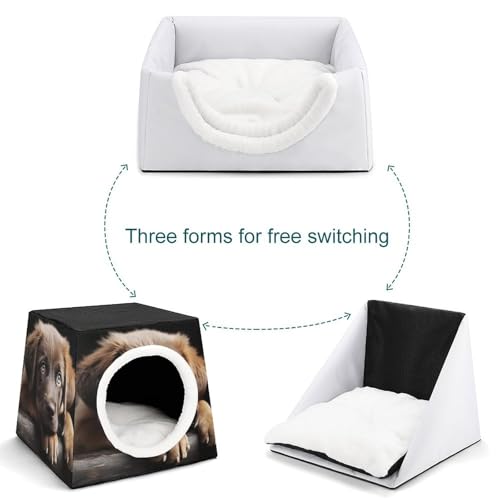 Collapsible Soft Dog Crate Pet Kennel Houses Puppies Dog Printed Lightweight Travel Crate Kennel Indoor & Outdoor, 13.8"x13.8"x11.8"