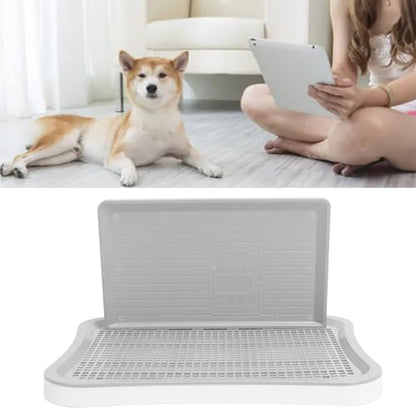 Puppy Pee Pad Holder,Dog Training Toilet with Wall Column Removable Portable Puppy Mesh Training Potty for Large Small Medium Pets (White) - color: White