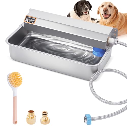 Automatic Water Dispenser for Dog, 6L Dog Water Bowl Dispenser, Large Stainless Steel Indoor/Outdoor Water Feeder Suitable for Dogs Livestock Chicken Horse, Easy to Clean - size: 6L