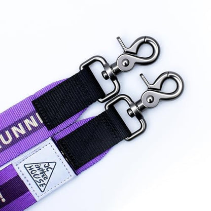 Hands Free Dog Leash, Heavy Duty with Waist Belt & Storage Pouch, Strong Pull Control, Two Handles Bungee for Running & Walking, Big & Medium Dogs, Purple - color: Purple