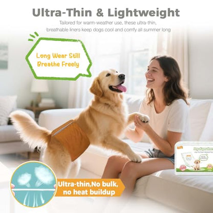 Dog Diaper Liners, 100 Count, Super Absorbent Booster Pads for Male and Female Dogs, Ultra-Thin and Breathable, Regular - size: Regular-100 Pads