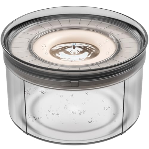Techphardo 1Gallon No Spill Dog Water Bowl-3.8L Large Capacity, BPA-Free, Anti-Splash & Anti-Digging Design with Non-Slip Base, for Messy Drinkers - color: Beige
