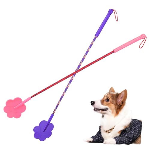 BESTonZON 2Pcs Cute Paw Shaped Pet Training Tool Dog Trainer Clicker Cat Training Stick Easy to Use Engaging Design for Behavior Improvement Multi Pet Compatibility