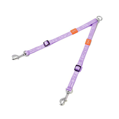 HOWGO Double Dog Leash,Tangle-Free 360 Swivel(Lavender, Pro M-L Splitter) | Individually Adjustable Length, Coupler Leads 2 Dogs,Aviation Aluminum Hooks,Durable Nylon,No-Tangle Walking,All Breeds - color: Lavender, size: Pro M/L