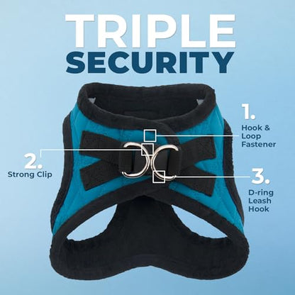 Best Pet Supplies Voyager Step-in Plush Dog Harness - Soft, Step in Vest Harness and Reflective Dog 5 ft Leash Combo with Neoprene Handle for Small and Medium Dogs, Turquoise Plush, L - color: Harness Leash Set (Turquoise Plush), size: L (Chest: 18 - 20.5