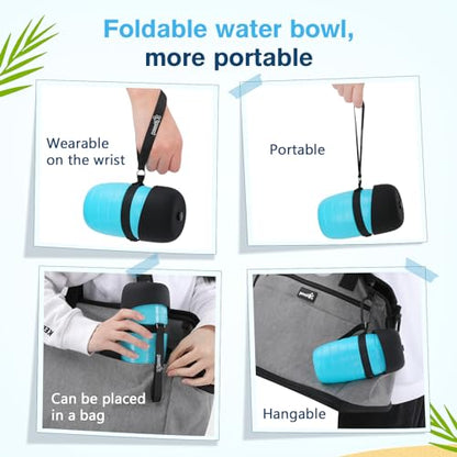 Pecute Portable 22 oz Dog Water Bottle, 2 in 1 Dog Water Bottle Bowl Leakproof with Double Seal, BPA Free, Lightweight, Pet Water Bottel Dispenser for Outdoor Walking Triping Hiking Camping Travels | Pet Water Dispenser Portable for Outdoor Walking Hiking