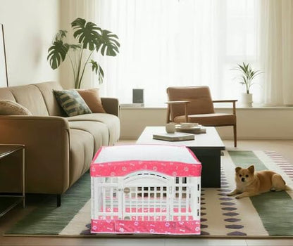 Dog Playpen Bottom Pad and Mesh Top Cover fit 36" x 36“ Puppy Playpen(Fence NOT Included),Reusable for Pet Training,Dog Crate,Waterproof Pet Pee Pads,Whelping,Puppies/Small Dogs,Hoop&Loop Design,Pink - color: 36"-BOTTOM and COVER-PINK
