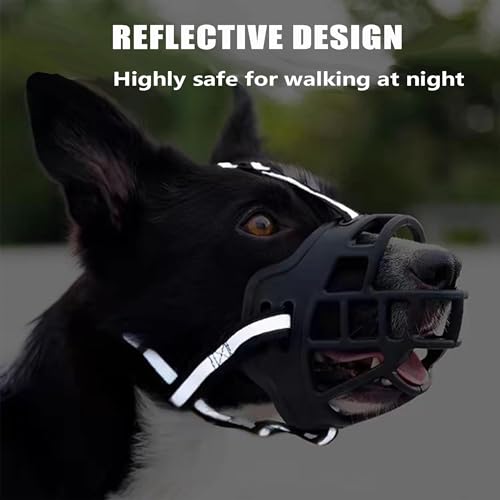 Soft Basket Rubber Dog Muzzle,Dog can Pant and Drink,Breathable Adjustable Muzzle to Prevent Biting and Chewing,Humane Cage Mouth Cover,Perfect for Grooming and Training Aggressive Dog (Black, 2#S) - size: S