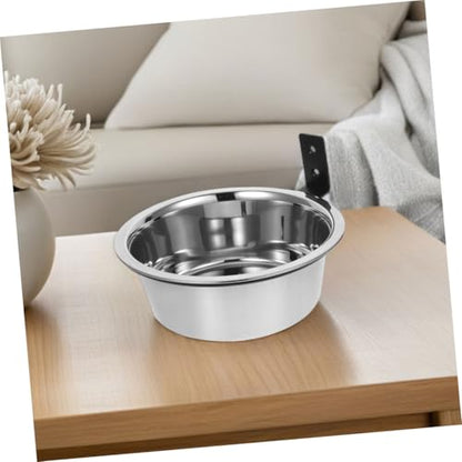 Toyvian 2sets Wall Mounted Elevated Dog Bowl Stainless Steel Feeding Station for Dogs Space-Saving Design Easy to Clean for Crates and Cages