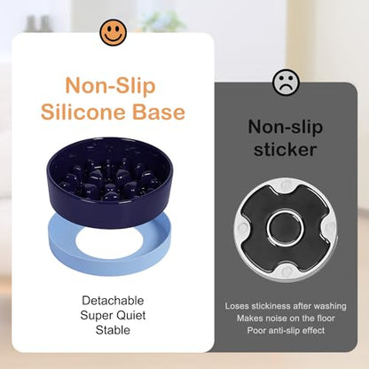 Sted Ceramic Slow Feeder Dog Bowls with Silicone Base, Slow Feeding Dog Bowl Small Medium Breed, Dogs Food Bowls for Fast Eaters, Puzzle Dogs Food Bowl, Maze Blue - color: Blue, size: Medium-8 inches
