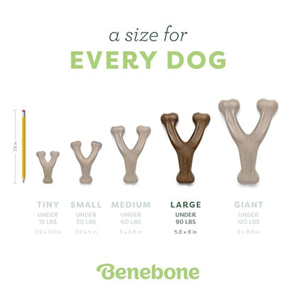 Benebone 2-Pack Wishbone Durable Dog Chew Toy for Aggressive Chewers, Real Bacon Made in USA, Small - size: 2 Pack - Small