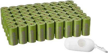 Amazon Basics Premium Leak Proof Dog Poop Bags with Dispenser and Leash Clip, Lavender Scented, 13" x 9", 810 Count (54 Rolls of 15) - style: 810 Bags