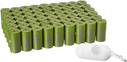 Amazon Basics Premium Leak Proof Dog Poop Bags with Dispenser and Leash Clip, Lavender Scented, 13" x 9", 810 Count (54 Rolls of 15) - style: 810 Bags