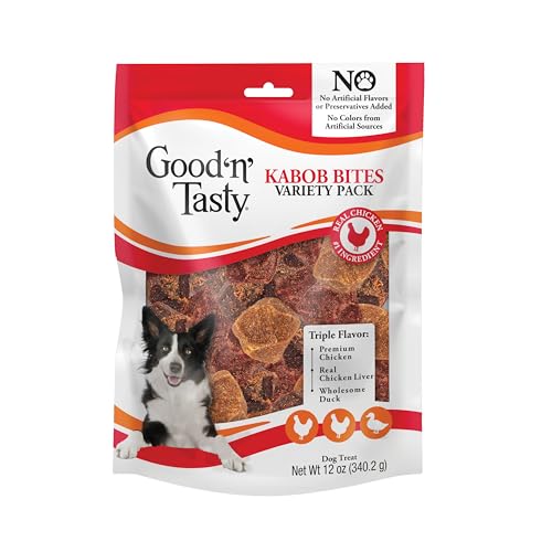 Good ‘n’ Tasty Kabob Bites, 12 oz, Treats For Dogs, Made with Real Chicken - size: 12 Ounce (Pack of 1), style: Kabob Bites