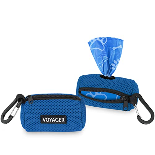 Best Pet Supplies Dog Poop Bag Holder Leash Attachment with Reusable Dispenser for Travel, Walking, Park, and Outdoor Use, Durable with Clip-On - Royal Blue, Pack of 2, Mesh Dispenser w/30 Bags - color: Mesh (Royal Blue), size: 1 Count (Pack of 2)
