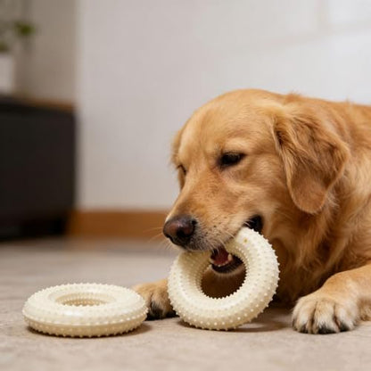 Dog Chewing Toy - Puppy Calm Down Companion, Circular Health Ring, Interactive Boredom Relief Tool, Heavy Duty Rubber Texture, Chew Ring Toy for Living Room Balcony Yard