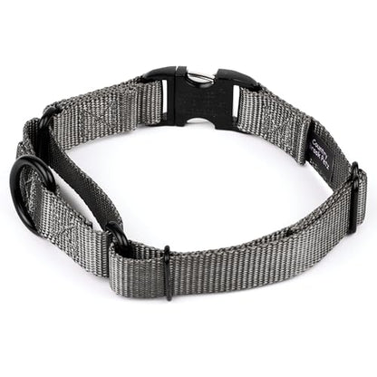 Country Brook Petz - Martingale Dog Collar - Heavy Duty Nylon Adjustable Martingale Dog Collar with Premium Buckle for Small Medium Large Breeds (5/8 Inch, Extra Small, Charcoal) - color: Charcoal, size: Extra Small (Pack of 1)