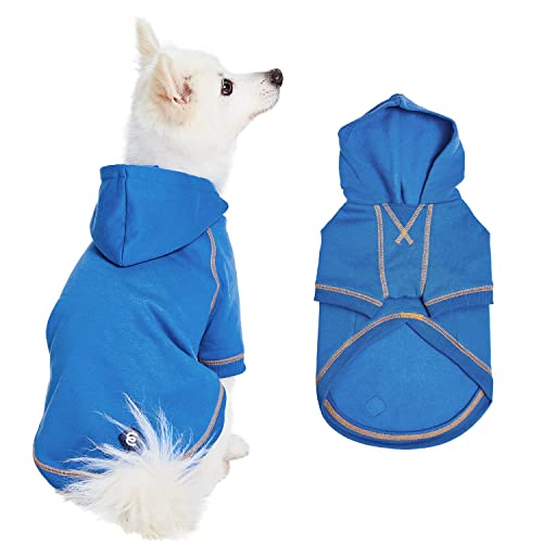 Blueberry Pet Essentials Hoodie – 10″ Cotton‑Blend Sweatshirt with Hood, Alaskan Blue, Machine‑Washable Dog Jersey - color: Dog Hoodie - Alaskan Blue, size: 10 inch (Pack of 1)
