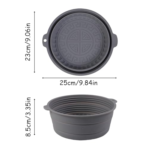 Collapsible Silicone Mixing Bowl, Food-Grade Foldable Travel Container, Large Collapsible Bowls for Camping Outdoor Hiking Storage Mixing, Grey (pot QY104) - color: grey-QY104