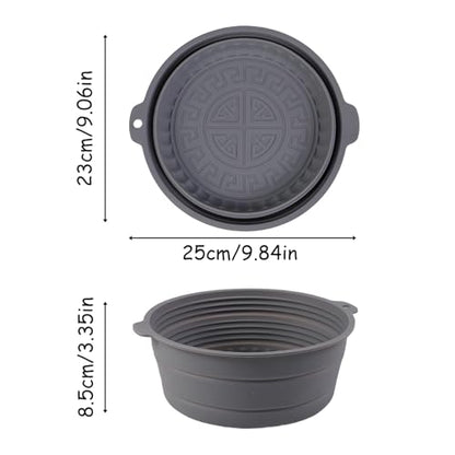 Collapsible Silicone Mixing Bowl, Food-Grade Foldable Travel Container, Large Collapsible Bowls for Camping Outdoor Hiking Storage Mixing, Grey (pot QY104) - color: grey-QY104