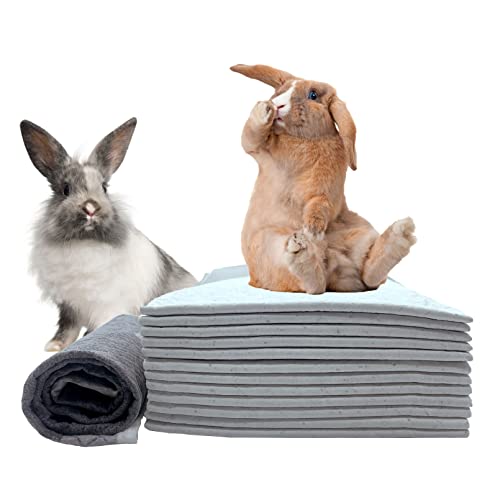 kathson 100 Piece Rabbit Pee Pads,Disposable Pet Pees Pad,Cage Black Carbon Liner,Super Absorbent Leak Proof Cushion Reduce Odor Bunny Training Accessories for Puppy Kitten Hamsters Hedgehog(S) - size: 17.7" x 13.0" / 100PCS