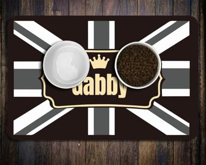 Personalized Dog & Cat Food Mat with Name | Waterproof PU Pet Bowl Mat | Non-Slip Rubber Bottom | Easy Clean | 3 Sizes (24"×16", 30"×20", 36"×24") England - color: England