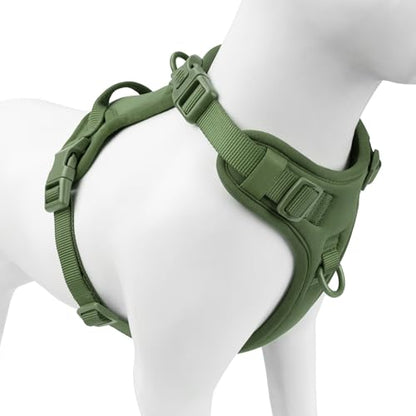 No Pull Dog Harness, Puppy Vest with Front Clip for Small Medium Large Sized Cute Dog (Misty Green,L) - color: Misty Green, size: L(Neck:20.9-31.5", Chest:24.8-37.4")