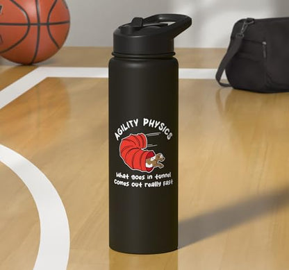 Dog Agility Design For Dog Handler - What Goes In Tunnel Stainless Steel Insulated Water Bottle - color: Black