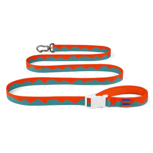 Charlie’s Backyard Teton Dog Leash, Urban to Trail 6 FT Heavy-Duty Lead Adjustable Length Hands-Free Waist-Worn, Ultra-Light Aluminum Hook, Comfort Handle with Poop Bag Clip, Sunset Peaks - color: Sunset Peaks