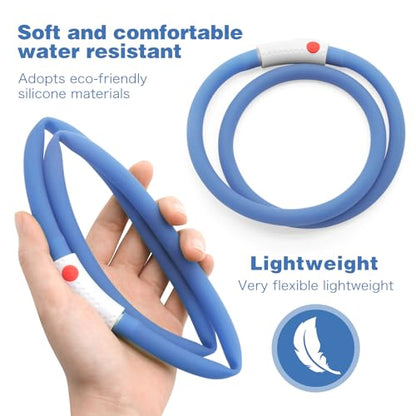 HIGO Light Up Dog Collar, Lightweight LED Dog Collar for Dogs Cats, USB Rechargeable LED Dog Necklace Light Makes Your Beloved Dogs Glow in the Dark (Blue-Silicone) - color: Blue-Silicone