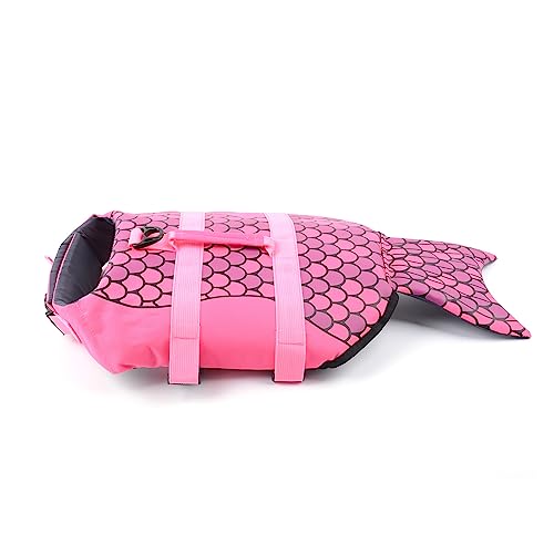 Dog Life Jacket Mermaid Swimming Vest Dog Safety Swimsuit Floatation Life Vest for French Bulldog/Pug(S,Mermaid) - size: Small