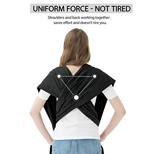 Baby Wraps Carrier, Jeroray Baby Carrier,Hands Free Infant Carrier, Lightweight,Breathable,Softness,Black - color: Black