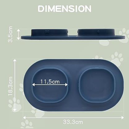 Dog Food Bowls Pet Bowls & Dog Water Bowls with No-Spill and Non-Skid, Feeder Bowls with Dog Bowl Mat for Small Medium Large Size Dogs Cats Puppy Pets, Dog Dishes (Blue) - color: Blue
