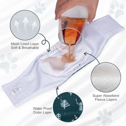 JoyDaog Reusable Dog Belly Bands for Male Dogs Diapers,5 Pack Premium Washable Dog Diapers Male Puppy Nappies Wrap,S - size: Small (Pack of 5)