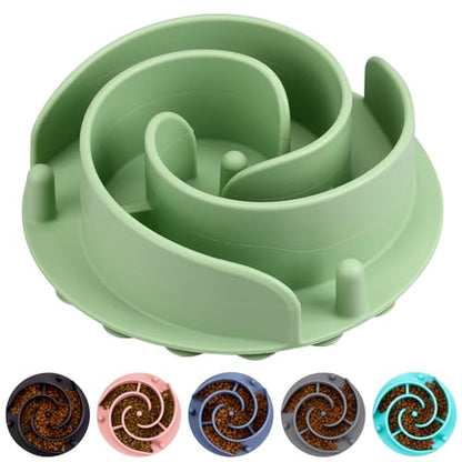 Slow Feeder Dog Bowls Insert, Bestalk Soft Silicone Slow Eating Feeder Insert with Suction Cups for Small, Medium and Large Dogs, Fit into Basic and Elevated Dog Bowls, Green - color: Green, size: L